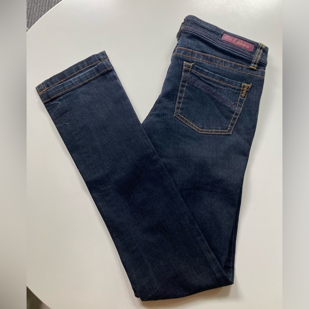 Foxy Jeans Vintage Dark Blue Jeans Denim Vintage Foxy Jeans Size 5 / 26-27 - Picture 7 of 7